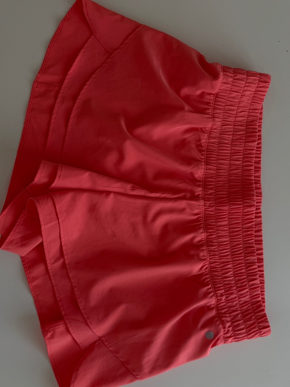 Apana Coral/peach/orange Athletic Shorts with Shirred Waistband size XL perfect